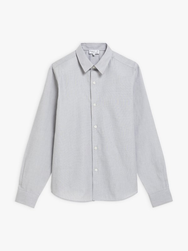 pearl grey cotton syd shirt_1