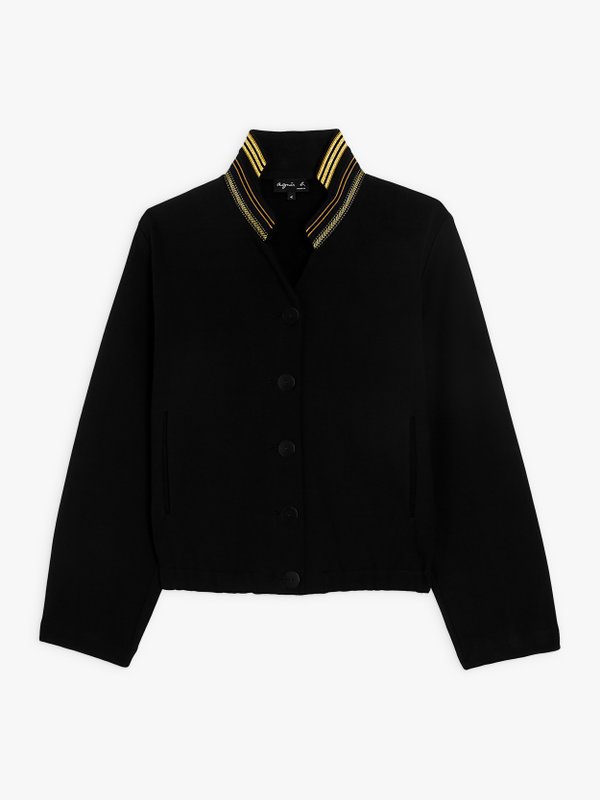 Moe high collar jacket with gold braid_1