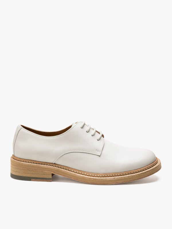 off white leather Zoe derby shoes_2