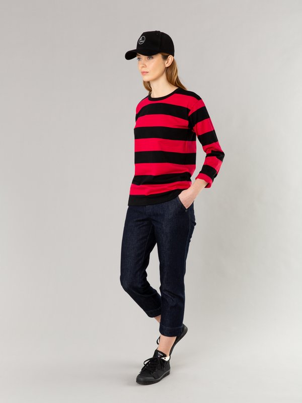 black and red Cool t-shirt with wide stripes_12