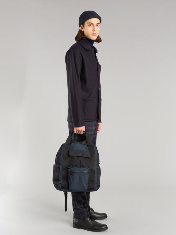 black and blue technical nylon backpack_11