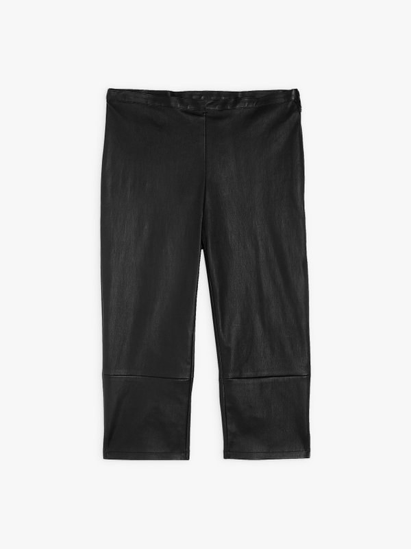 Genou black stretch leather leggings_1