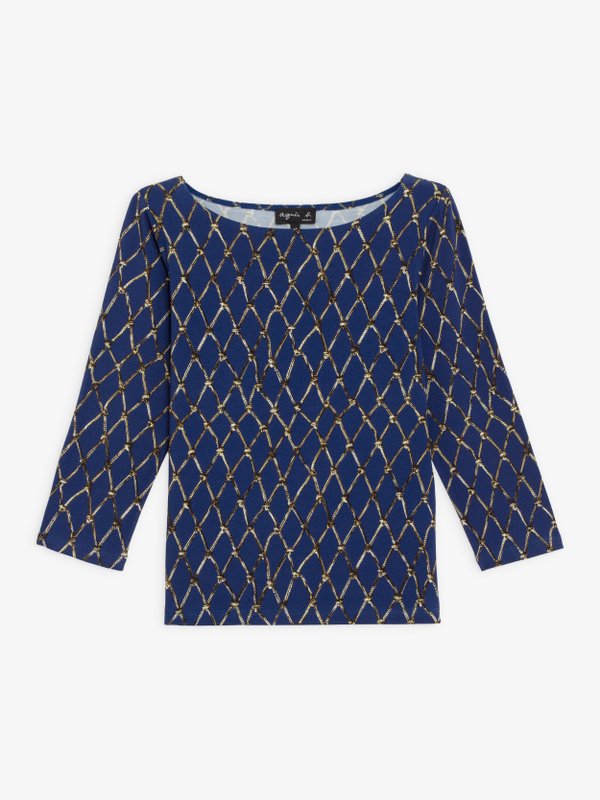 dark blue net pattern Ondine t-shirt_1