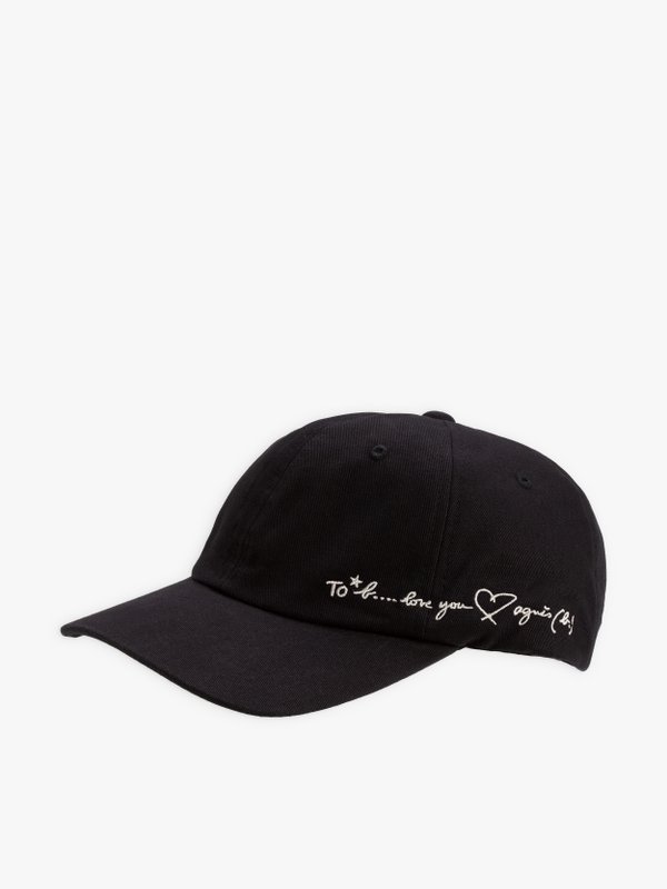 black To b. by agnÃ¨s b. embroidered cap_1