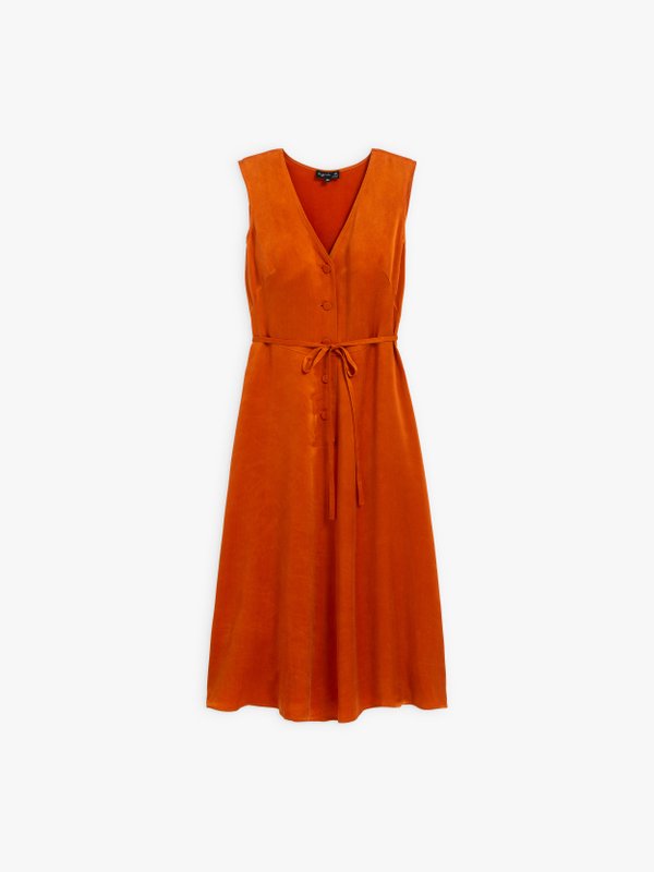 orange satin dress_1