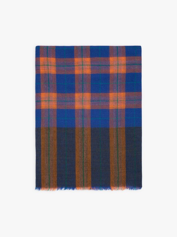 MÃ©lanie 100% blue and orange wool scarf_1