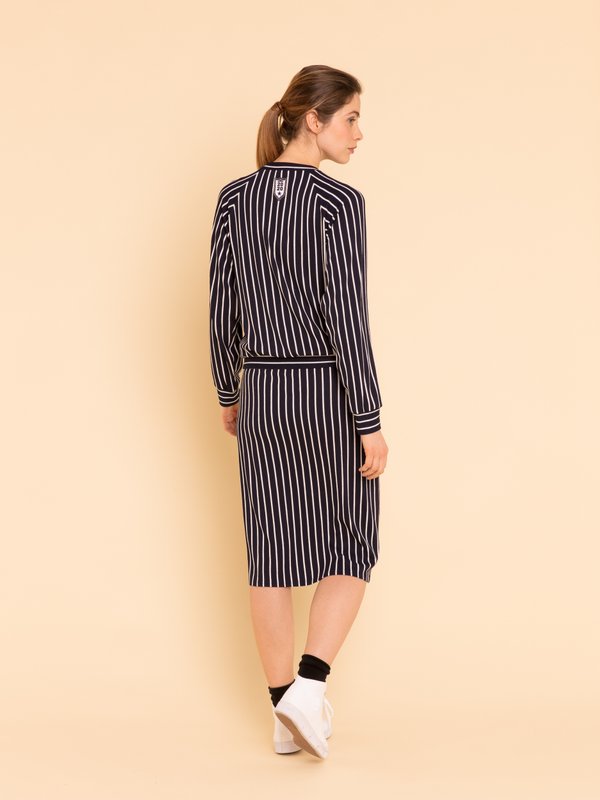 navy blue striped ottoman carie skirt_13
