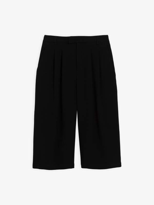 black crepe wide bermuda shorts_1