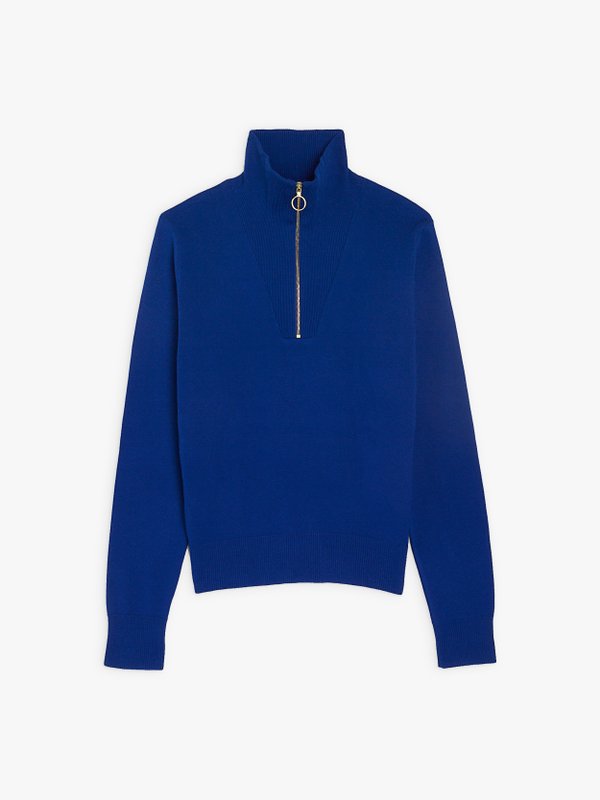 Zip blue cotton sweatshirt_1