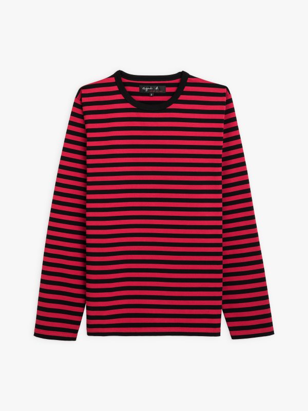 black and red long sleeves striped Coulos t-shirt_1