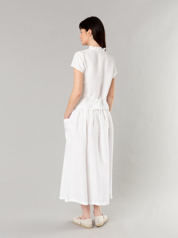 white linen Telma long skirt_13