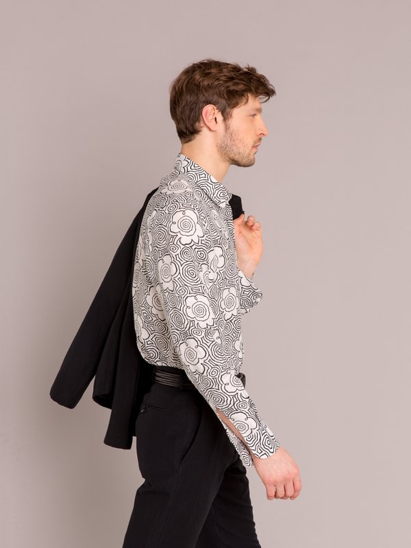 black and white patterned linen thomas shirt_12