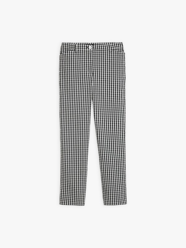 black and white gingham Elvy trousers_1