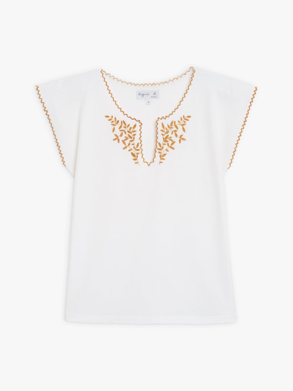 white embroidered Indra top_1