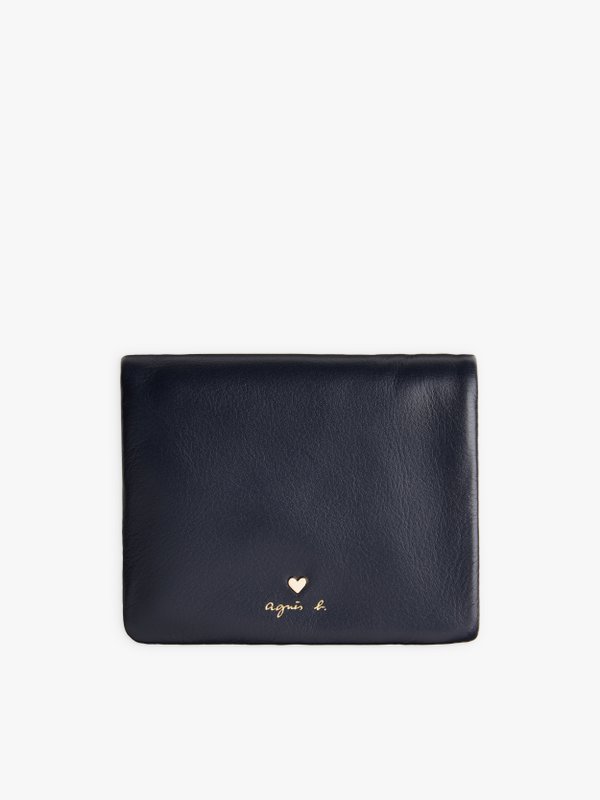 navy blue leather heart wallet_1