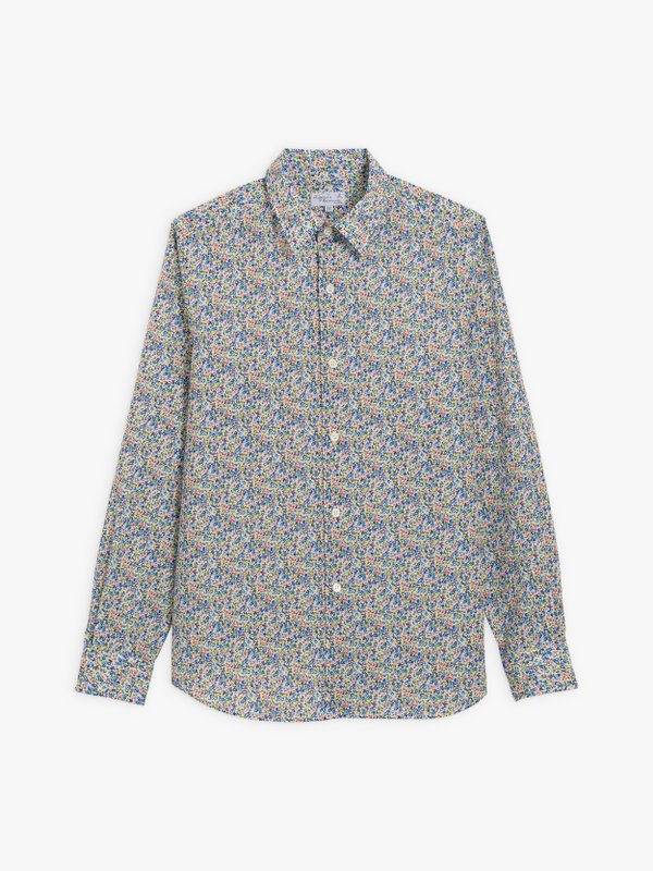 green Thomas shirt with small flowers print_1