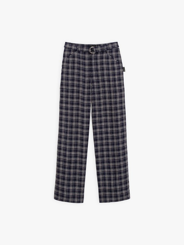 blue checked linen Worky trousers_1