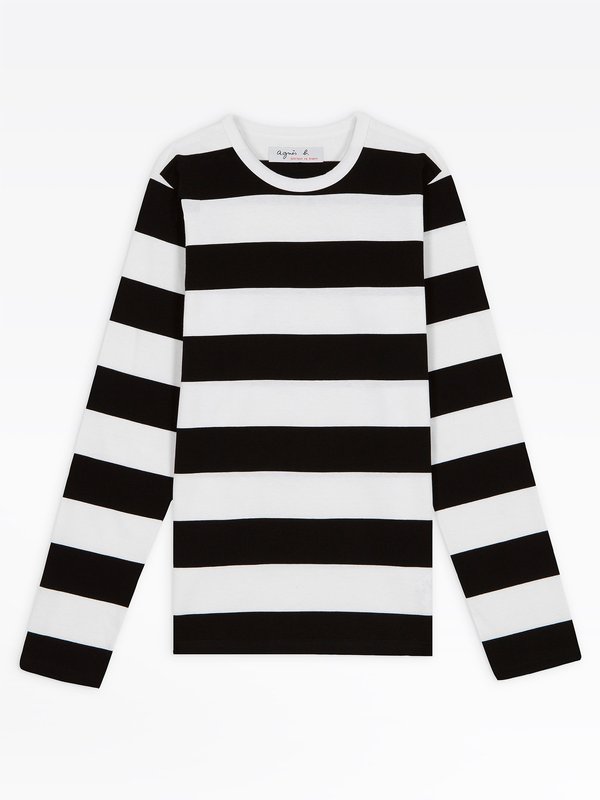 black and white wide striped Coulos t-shirt_2