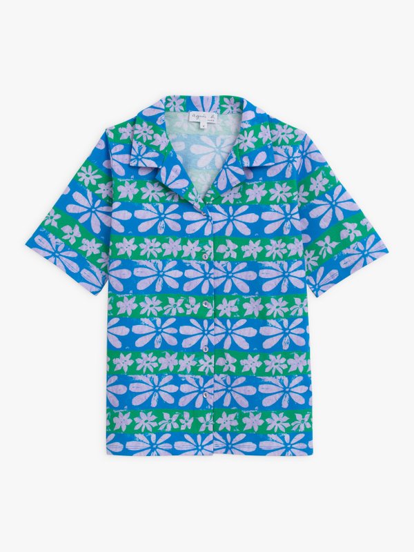 blue and green P.P artist design Maui shirt_1