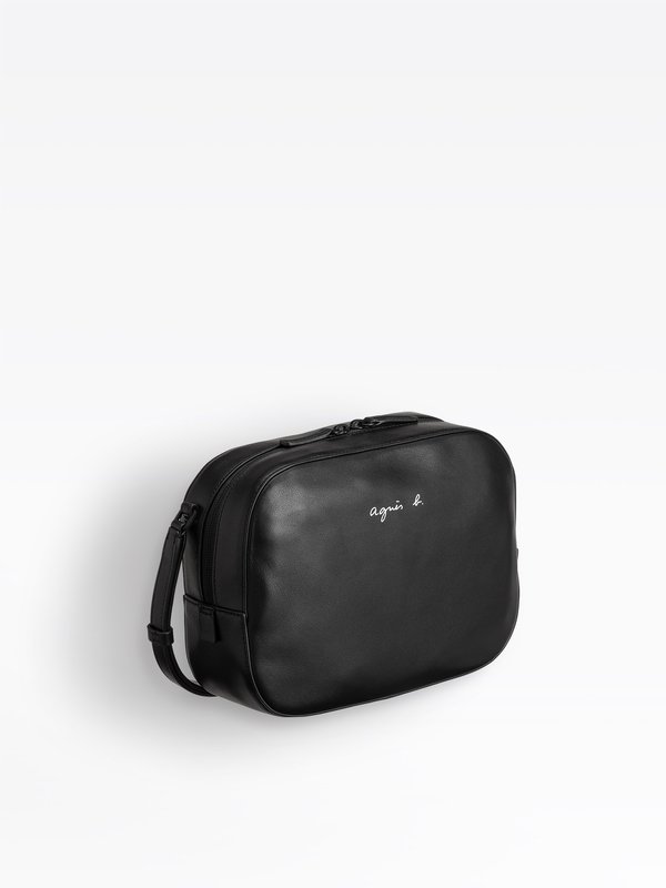 black smooth leather shoulder bag_2