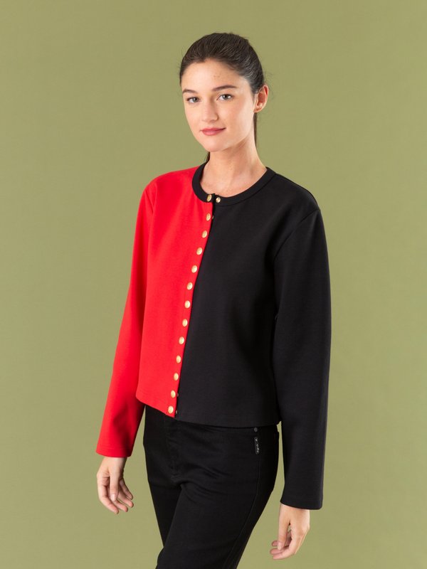 classic 2-colour black and red Oppo cardigan_13