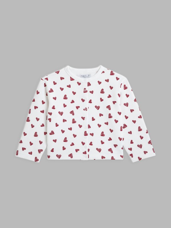 white and red children snap cardigan with heart print_1