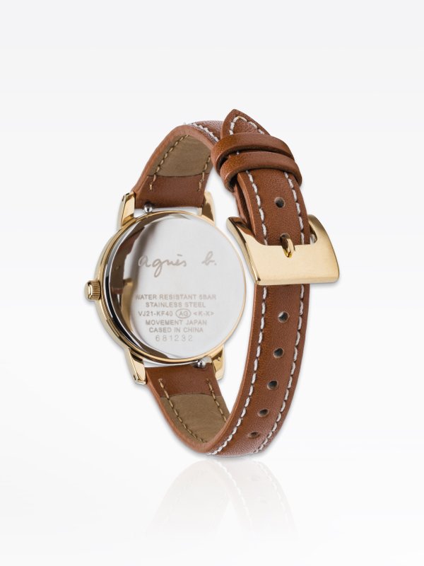 women's watch with 2 brown and dark green leather straps_2