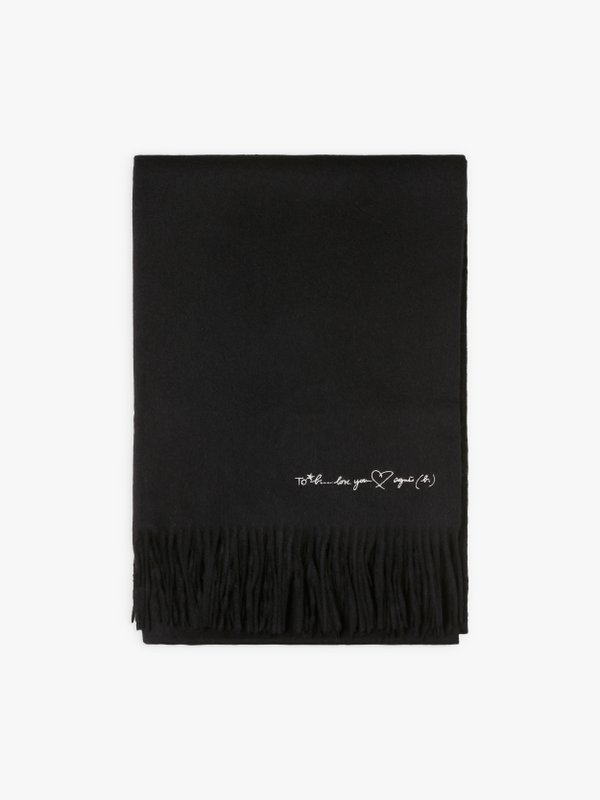 black To b. by agnÃ¨s b. embroidered scarf_1