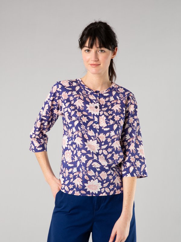 dark blue blouse with floral print_11