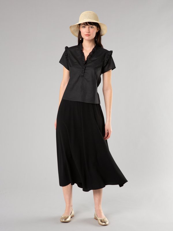 black cotton percale ruffled blouse_12