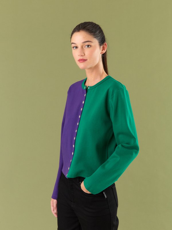 classic 2-colour green and purple Oppo cardigan_13