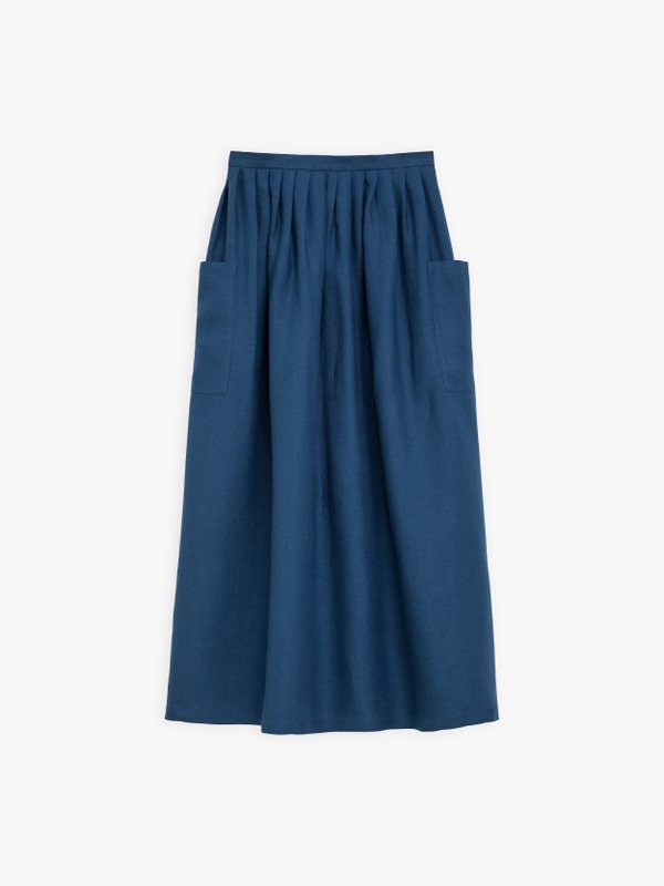 blue linen Telma long skirt_1