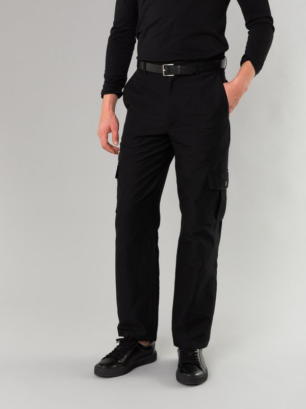 black cotton cargo trousers_12