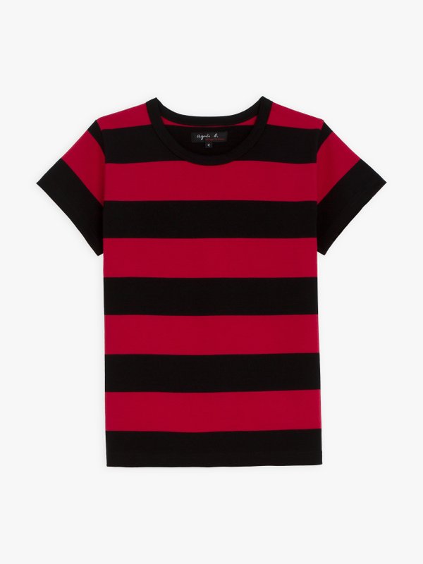 black and red Brando t-shirt with wide stripes_1