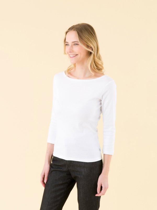 white 3/4-length sleeves Leopard t-shirt_12