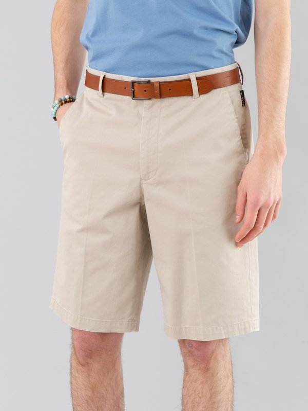 grey-beige cotton gabardine bermuda shorts_12