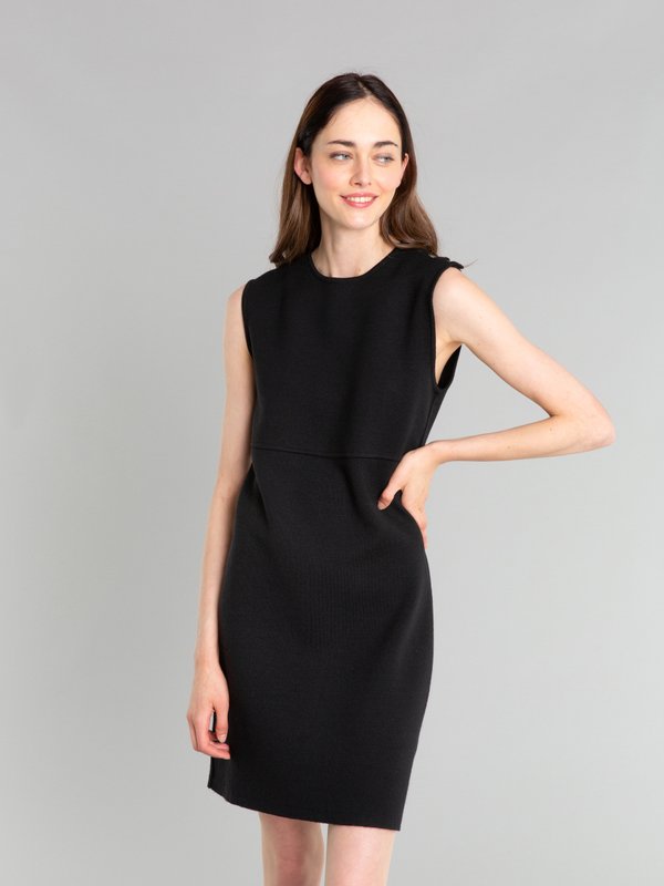 black merino wool Trefle dress_12