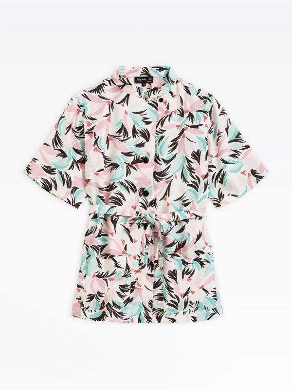 belted shirt with tropical print_1