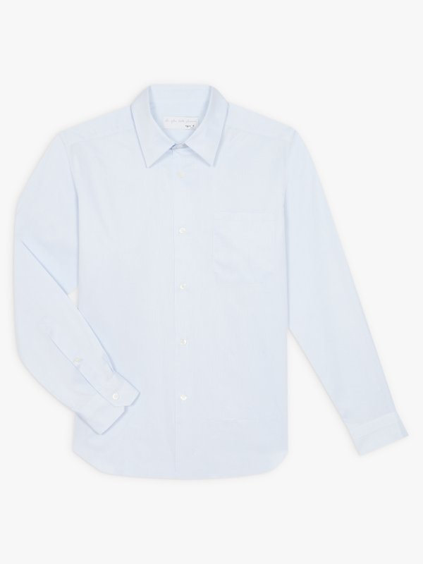 light blue cotton twill PlanÃ¨te shirt_1