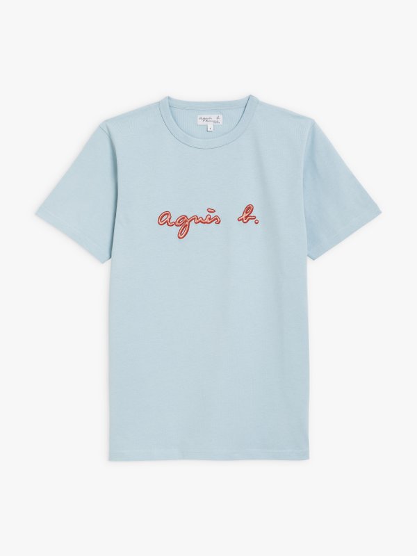 sky blue "agnÃ¨s b." embroidered coulos t-shirt_1