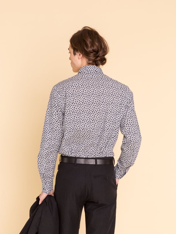 blue cotton percale patterned syd shirt_13