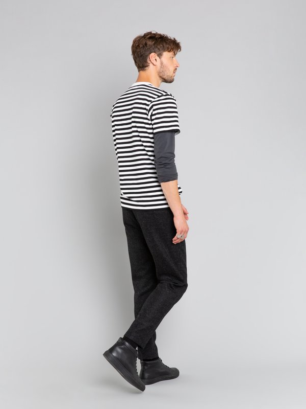 black and white short sleeves striped Coulos t-shirt_13