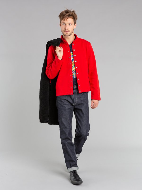 red New Yvan snap cardigan_13