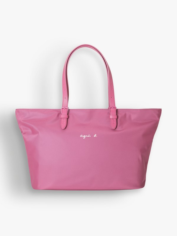 pink nylon tote bag_1