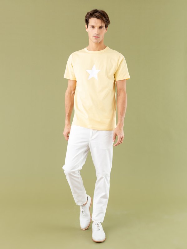 yellow short sleeves Brando star t-shirt_12