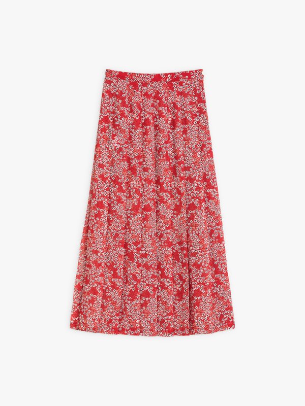 red cherine skirt with floral print_1