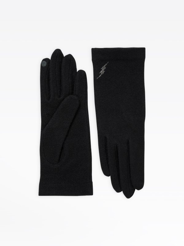 black wool Lightning gloves_1