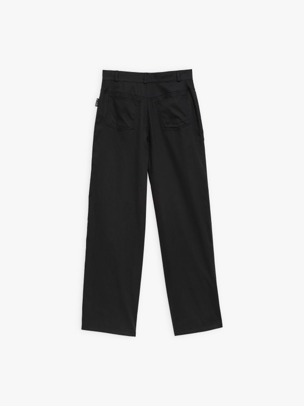 black cotton satin misfits wide leg trousers_2