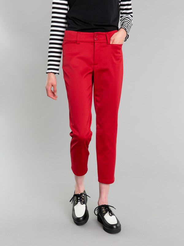 dark red Neo slim capri trousers_12