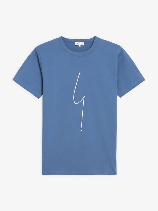 Persian blue short sleeves "irony mark" Brando t-shirt_1
